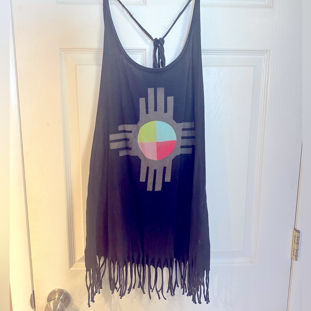 WHITEHORSE COUTURE black mini dress or coverup. Size S.